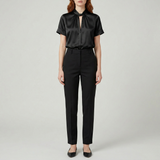 Silvara | High Neck Blouse Cut Out Short Sleeves
