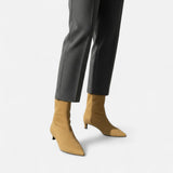 Ancienne Monde | Pointed Toe Ankle Boots Low Heel Suede