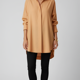 Renaya | Oversized Cotton Shirt Classic Color Button Front