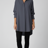 Renaya | Oversized Cotton Shirt Classic Color Button Front