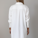 Renaya | Oversized Cotton Shirt Classic Color Button Front