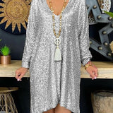 Margot Amise | Sequin Long Sleeve Evening Dress