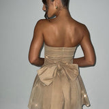 Florence | Gold Sparkle Corset Mini Dress