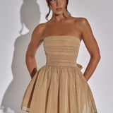 Florence | Gold Sparkle Corset Mini Dress