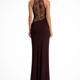 Althea Noëlle | Halter Lace Maxi Wedding Guest Dress
