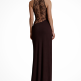 Althea Noëlle | Halter Lace Maxi Wedding Guest Dress