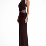 Althea Noëlle | Halter Lace Maxi Wedding Guest Dress