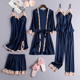 Nala | Satin Lace 4-Piece Lounge Set