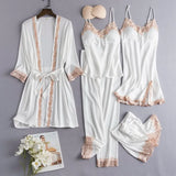 Nala | Satin Lace 4-Piece Lounge Set