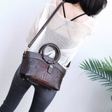 Oriana | Crocodile Pattern Handbag Top Handle Shoulder Strap