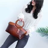 Oriana | Crocodile Pattern Handbag Top Handle Shoulder Strap