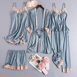 Nala | Satin Lace 4-Piece Lounge Set
