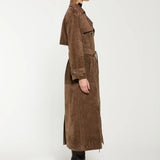 Rebecca | Suede Double Breasted Trench Coat