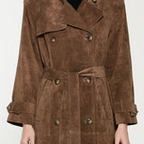 Rebecca | Suede Double Breasted Trench Coat