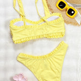 Solène Swim | Yellow Ruffle Bikini Set