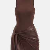 Élan Noir | Tie Front Sleeveless Mini Dress