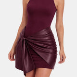 Élan Noir | Tie Front Sleeveless Mini Dress