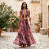 Vivienne Lumière | Deep V Chiffon Evening Gown