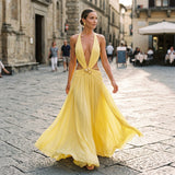 Vivienne Lumière | Deep V Chiffon Evening Gown