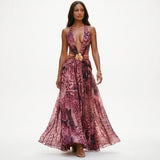 Vivienne Lumière | Deep V Chiffon Evening Gown