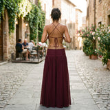 Vivienne Lumière | Deep V Chiffon Evening Gown