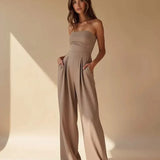Clara | Strapless Wide Leg Jumpsuit