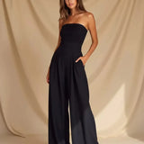 Clara | Strapless Wide Leg Jumpsuit