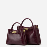 Juliet Rouge | Sac à main effet croco