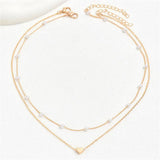 Élodie Pearl | Layered Heart Pearl Necklace