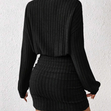 Maelise | Ribbed Turtleneck Mini Dress