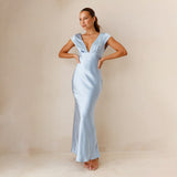 Elarisse Noéline | V Neck Maxi Wedding Guest Dress