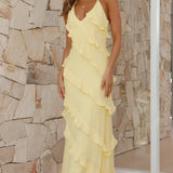 Mimi Soleil | Ruffle Maxi Wedding Guest Dress