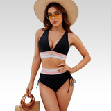 Azure Contour | V Neck Push Up Bikini Set