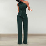 Lily | One Shoulder Belted Jumpsuit