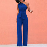 Lily | One Shoulder Belted Jumpsuit