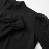 Avelisse | Gathered Neck Lace Sleeve Blouse