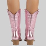 Corvessa | Western Ankle Boots Pointed Toe Embroidered Mid Heel