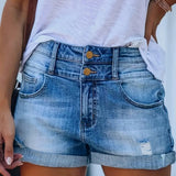 Rogue Tide | Distressed Rolled Hem Denim Shorts