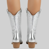 Corvessa | Western Ankle Boots Pointed Toe Embroidered Mid Heel
