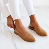 Tavira | Woven Leather Pattern Flats Cushioned Insole Flexible Sole