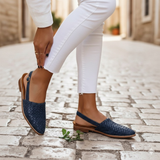 Tavira | Woven Leather Pattern Flats Cushioned Insole Flexible Sole