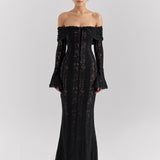 Natas | Lace Off Shoulder Maxi Gown
