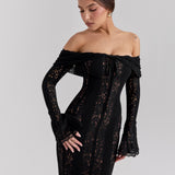 Natas | Lace Off Shoulder Maxi Gown