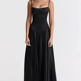 Gabriella Belle | Satin Corset Maxi Evening Dress