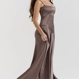 Gabriella Belle | Satin Corset Maxi Evening Dress