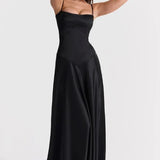 Gabriella Belle | Satin Corset Maxi Evening Dress