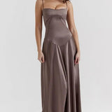 Gabriella Belle | Satin Corset Maxi Evening Dress