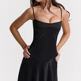 Gabriella Belle | Satin Corset Maxi Evening Dress