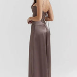 Gabriella Belle | Satin Corset Maxi Evening Dress