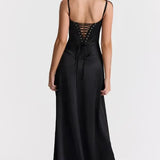 Gabriella Belle | Satin Corset Maxi Evening Dress